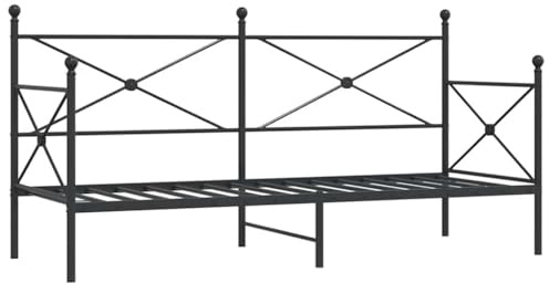 vidaXL Etagenbett ohne Matratze Schwarz 90x200 cm Stahl