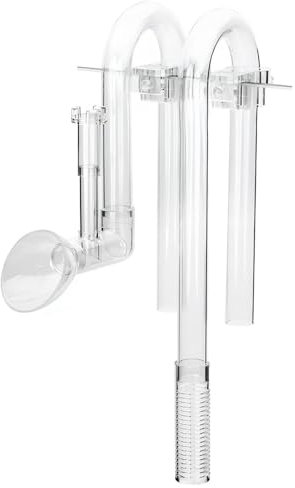 MiOYOOW Entrada y salida para acuario con skimmer, acuarios Lily Pipes en forma de U, tubos de entrada y drenaje de nenúfares con 2 soportes fijos para tanque de peces (12 mm/16 mm)