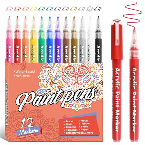 Alitastro 12 Colors Nail Art Pens Quick-drying 3D Nail Polish Pens Waterproof 0.7mm Nail Pens for Nail Art French Manicure Pen Extra Fine Tip Nail Art Drawing Pen for crafting