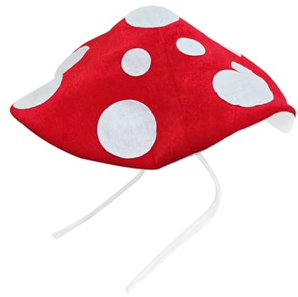 Btgghytr Entzückender Pilzhut mit verstellbaren Trägern, weiche Unisex-Kopfbedeckung für Halloween-Kostümpartys & Cosplay