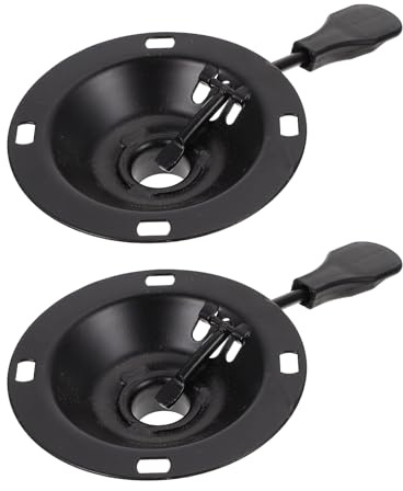 Toyvian 2Pcs Black Ironware Chair Mountings Round Tray Swivel Base Accessories for Office Gaming Home Chairs Premium Quality