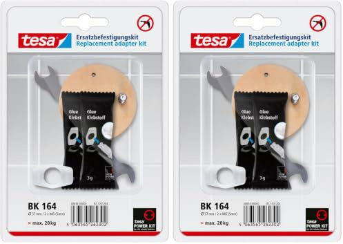 tesa Power.Kit-Adapter BK164, selbstklebendes Ersatzteil-Set, Metallplatte, Durchmesser 57mm (Packung mit 2)