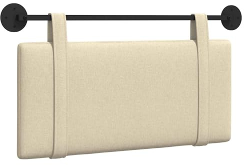 vidaXL Hängendes Kopfteil Creme Stoff, Schlafzimmer Deko, moderner rechteckiger Wand-Headboard, kompakt, stilvolle Bettwäsche für Luxus-Schlafbereich