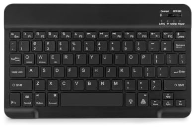 Bluetooth Keyboard – Ultra-Slim Rechargeable Wireless Keyboard with 7-Color Backlit, Quiet UK Layout Portable Keyboard Compatible with iPad for iOS Android Windows Tablets Phones Laptops Black