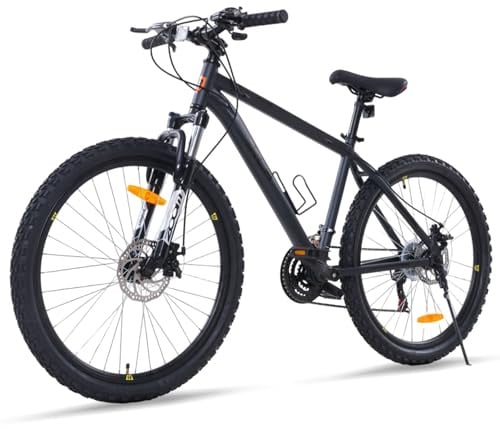 RCB GK2 26 Inch Hardtail Mountain Bike, 21-Speed MTB Bicycle with Aluminium Frame, Front Suspension, Mechanical Disc Brakes and Water Bottle Holder, for Teens and Adults