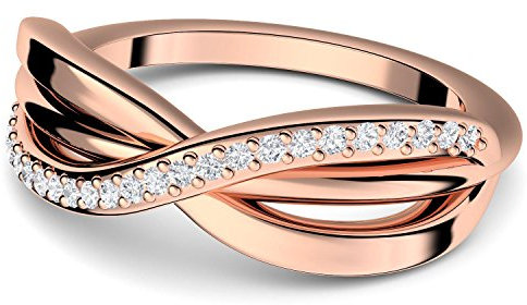 Unendliche Liebe Ring Rosegold von AMOONIC mit Zirkonia (Silber 925 hochwertig vergoldet) Infinity Verlobungsring +Inkl. LUXUSETUI Unendlichkeits Ring Goldring Unendlichkeit FF586VGRSZIFA58