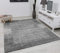 VIMODA Shaggy Teppich Farbe Grau Weiss Extra Flauschig Umrandung Dicht Gewebt, Maße:120x170 cm