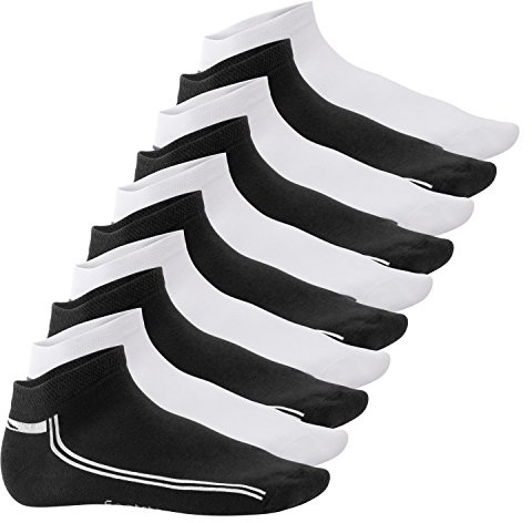 Footstar Damen & Herren Motiv Sneaker Socken (10 Paar) Kurzsocken mit Streifen - Sneak It!