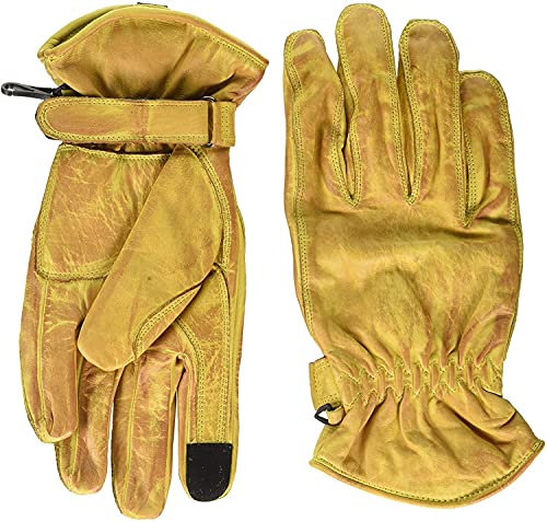 BOSmoto Motorradhandschuhe Leder Retro Old School Cafe Racer Chopper Braun (XXL)