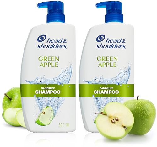Head and Shoulders Shampoo, Anti Dandruff Treatment and Scalp Care, Green Apple, 32.1 fl oz, Twin Pack