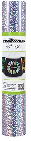 TECKWRAP Holographic Sparkle Adhesive Craft Vinyl,1ftx5ft,Silver