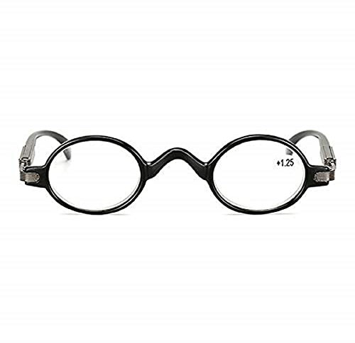 Hd Anti-Fatigue Lesebrille Pc Schwarz Runde Rahmen Resin Linse Presbyopie Brille - 1.0