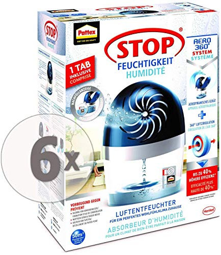 Gardopia Sparpaket: PATTEX Luftentfeuchter Aero 360° inklusive 1 Tab, 6 Stück