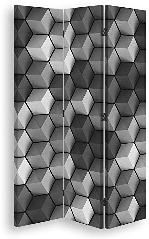 Feeby Raumteiler Pinnwand Trennwand 3-teilig einseitig Abstrakt Schwarz 110x175 cm