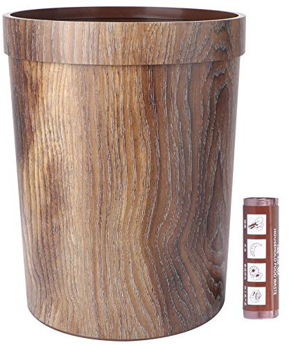BESPORTBLE Waste Paper Basket Wooden Bin Trash Cans Can Wood Small Rectangular Garbage Container Office Bedroom Natural Wicker Trash Home Waste Basket Bathroom Chic Paper