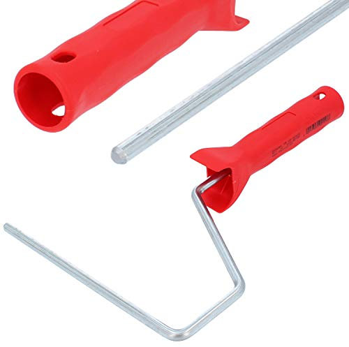 PROFI Farbroller Steckbügel Ø 8 mm 25 cm | Ergonomischer Bügel für Malerroller Metall Farbwalzenbügel | Softgriff Kunststoff Halter Griff Maler Werkzeug Zubehör