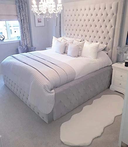 jvmoebel Hotel Chesterfield Luxus Bett Weißes Schlafzimmer Englische Betten 180x200cm Neu