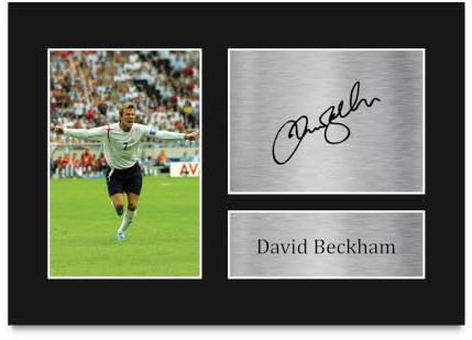 HWC Trading A4 David Beckham England Autogramm Wandbild für Fans - Büro oder Arbeitsplatz