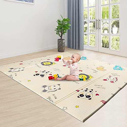 Aurorast Spielmatte Baby,Faltbare Krabbelmatte für Babygymnastik,Extra froßer Spielteppich für den Innen- und Außeneinsatz,Babymatte Doppelseiten spielbar, Wasserdicht, rutschfest, 195 * 175cm…