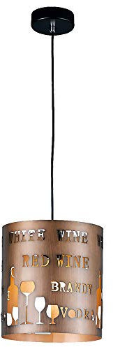 etc-shop Pendelleuchte Hängelampe Schriftzug Deckenlampe LED Cappuccino Wohnzimmer, Metall, dimmbar mit Fernbedienung und RGB Farbwechsel, 1x 9W 806lm 3000K, DxH 23,5x150 cm