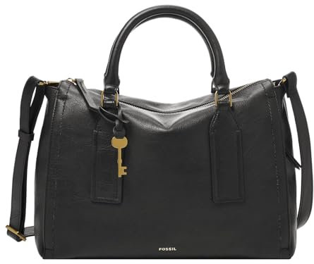 Fossil Tasche für Frauen Parker, Eco Leder/Polyurethan Trim Satchel schwarz 13.25 L x 5.5 B x 9.5 H ZB1708001