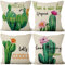 Aoihrraan 41x41cm 4er Set Decorativo Kissenbezug Grüner Kaktus Blume Grünpflanzen Quadratische Dekokissen Aus Mit Unsichtbarem Reißverschluss Leinen Zuhause Dekor Kissenhülle Schlafzimmer Garten Sofa