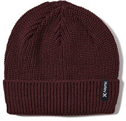 Hurley Herren M Max Cuff 2.0 Beanie Baseballkappe, Burgundy, Einheitsgröße EU