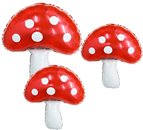 3 Stücke 31 '' Pilz Folienballons Pilz Geburtstagsfeier Lieferant Fee Prinzessin Geburtstag Wald Thema Ballon Fee Garten Party Pilz Dekoration Zauberwald Dekoration