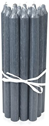 LUMELY dänische Premium Stabkerzen Grau Dunkelgrau, 12er Pack, Höhe 29cm, Ø 2,2cm, Brenndauer ca. 14 Stunden, zylindrische Leuchterkerzen, Deko Kerzen Set, Kerzen Skandinavisch