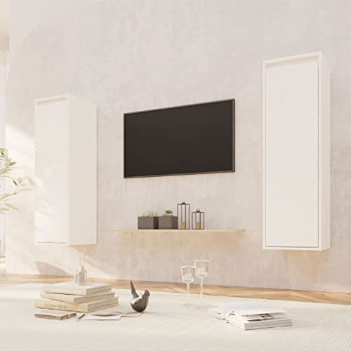 Würfelregale 2 STK, Würfelregal-Set in Moderner Regalwürfel Flexicube Massivholz Kiefer Hängeregal Cube Regal für Bücher DVD Auszeichnungen Büchern Sammlerstücken, Weiß 80x30x35 cm