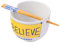 Silver Buffalo Ted Lasso Believe Ceramic Ramen Noodle Rice Bowl with Chopsticks, Microwave Safe, 20 Ounces