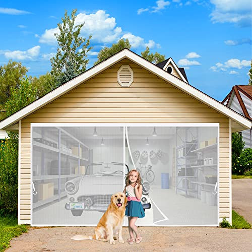 Magnet Fliegengitter Tür 300 x 260 cm Balkontür Fliegengitter Tür Dachfenster Insektenschutz Ohne Bohren für Balkontür Wohnzimmer Terrassentür Weiß