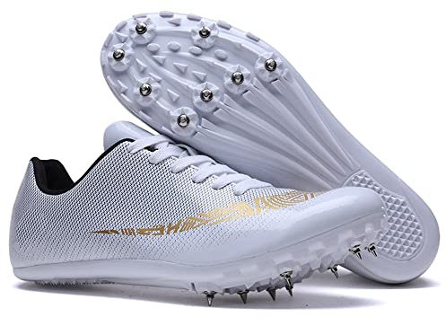 GEMECI Professionelle Leichtathletik-Schuhe mit 8 Spikes. Modeleichte Sprint-Spikes für Männer und Frauen. Jump Mid Distance Track Spikes-Schuhe für Training und Wettkampf (Color : A, Size : 38 EU)