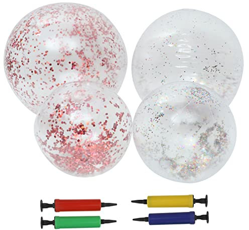 BESPORTBLE 1 Satz Aufblasbarer Wasserball Spielzeug Für Den Strandpool Sommer-konfetti-ball Glitzer-wasserball Glitzer-billardball Pailletten-strandbälle Pvc Blitz Dekorationen Pool-party