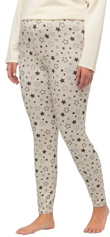 Ulla Popken Cosy Jerseyleggings Estampados Leggings de Punto, Tiza, 36 Regular para Mujer