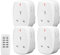 HBN Wireless Remote Control Plugs - 4 Pack Sockets and 1 Remote with 30m/100ft Range for Christmas Lights