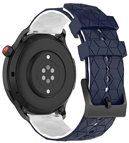 JYMYI Cinturino per Orologi per Huawei Watch GT Runner/GT2 pro Armband, 22mm Silicone Bracelet per Huawei Watch 3/3 pro/GT3 46mm/GT 2e/GT (42mm,46mm)/GT2 46mm/Honor Watch GS 3 Cinturini (blu bianco)