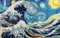 Puzzles 1000 Sternennacht Vincent Van Gogh Die Große Welle Vor Kanagawa 75 * 50Cm