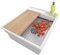 PRIMAGRAN Fregadero Cocina Blanco 43x53cm, Fregadero Granito 1 Seno + Sifón + Accesorios, sobre encimera al mueble 45cm - Oslo Pocket