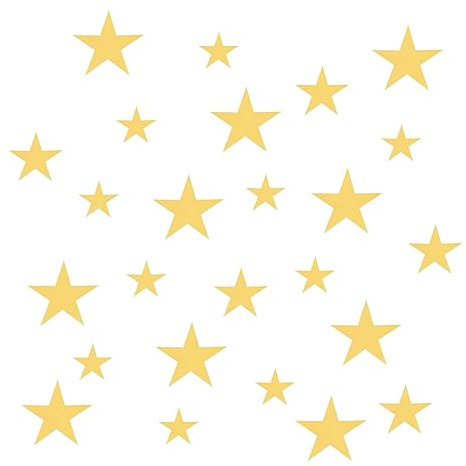sourcing map Acryl Spiegel Wandaufkleber 25Stk in 1Set Selbstklebend Abnehmbar Stern Wandbilder für Zuhause Wohnraum Schlafzimmer Büro Heimwerken (Dunkel Gold)