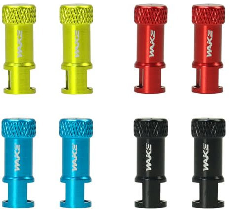 FOMTOR Ventilkappe, mit Ventilkern entfernen Funktion, Fahrrad Ventil, Ventiladapter Fahrrad Reifen Kappen Staubabdeckungen, Fahrradventil Ersatz Set (8 Stück Schwarz Rot Blau Grün)