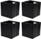 Dehouse 4 Pack Plastic Collapsible Storage Cube Boxes with Handle, Foldable Square Storage Unit Box, Black