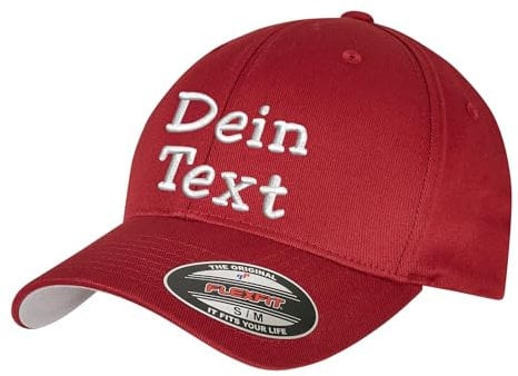 Flexfit Wooly Combed Basecap Bestickt mit Wunschtext (DE/NL/SE/PL, Alphanumerisch, S, M, Rose Brown)