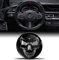 3D-Silikon-Aufkleber Kompatibel mit BMW 36131181082 Emblem Lenkrad 45mm Badge Zubehör Teile Abziehbilder Lenkrad Dekoration Schwarz Totenkopf Silber Schädel Skull V 15
