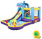 LALAHO Hüpfburg mit Gebläse, Aufblasbarer Wasserpark mit Trampolin, Rutsche, Planschbecken, Kletterwand, Wasserpistole, Geeignet für 3 Kinder von 3 bis 10 Jahren, 380 x 260 x 240 cm