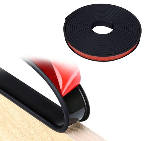 5M U-Form Selbstklebend Möbelkantenband, 20 mm, Schwarz Flexible TPE Faltbarer Kantenschutz, Umleimer Furnierklebeband, Kein Aufbügeln, für Tisch, Schrank Schutz&Reparatur