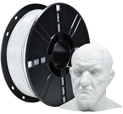iBOSS Marmor PLA+ Filament 1,75 mm, PLA Plus 3D-Drucker Filament Stein 1 kg (2,2 lbs), Marmor weiß Filament für den 3D-Druck von Statuen