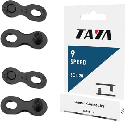 TAYA 9-Gang-Fahrrad-Kettenverbindungsglieder, SCL-20, 2 Sets (Titanschwarz)