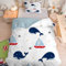 Linfye Bettwäsche 135x200 cm Blauwal Bettwäsche-Sets Kinderbettwäsche Bettbezug 135x200, Weißes Boot Weich Mikrofaser Bettbezüge mit Reißverschluss + 2 Kissenbezug 80x80 cm