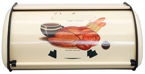 Habrur Panera para Pan Caja de Pan Caja De Pan De Metal Caja De Pan De Mostrador Rústico Retro Caja De Almacenamiento De Pan De Estilo Rústico De Granja Contenedor de Pan Caja para Pan(B)